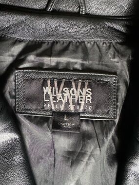Wilsons Leather Thinsulate Pelle Studio women's L size black mid length jacket